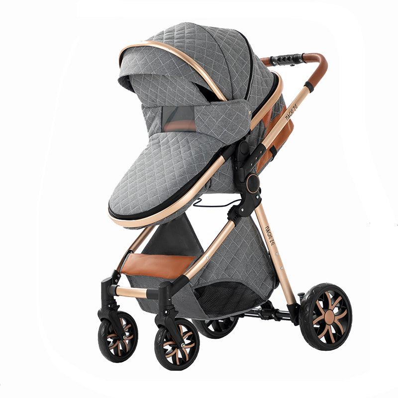 Sianldcone Travel System Stroller - Safe, Comfortable, Windproof and Wainproof Grey