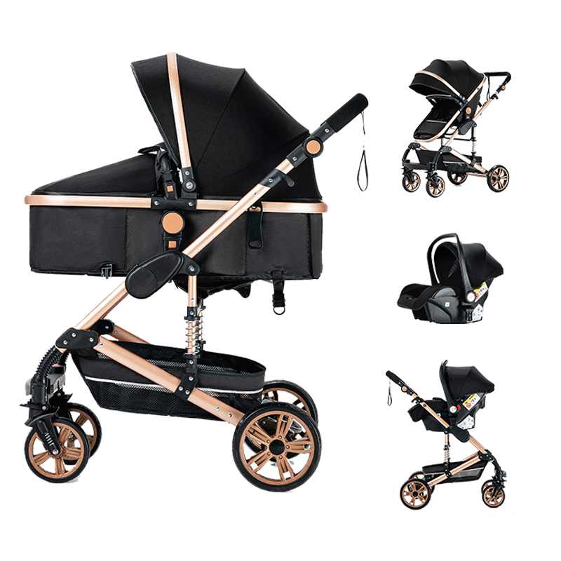 Sianldcone R739 3-in-1 Baby Stroller and Car Seat Combo - Black