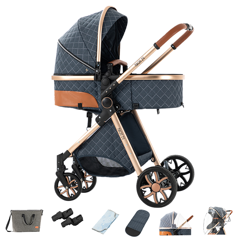 Sianldcone R9 Newborn Stroller with accessories Blue