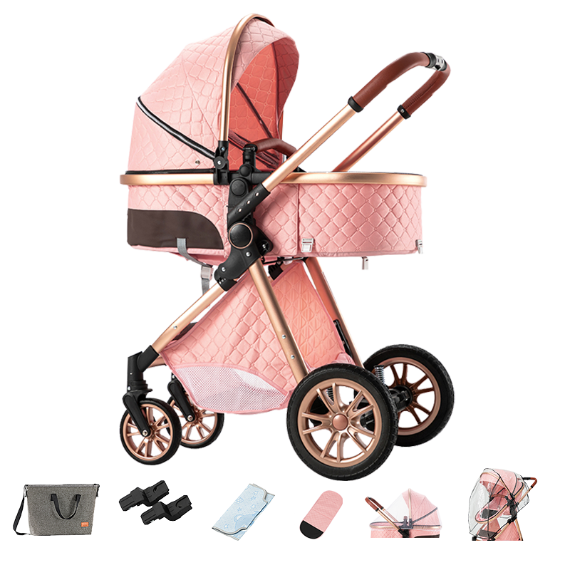 Sianldcone R9 Newborn Stroller and Accessories Pink