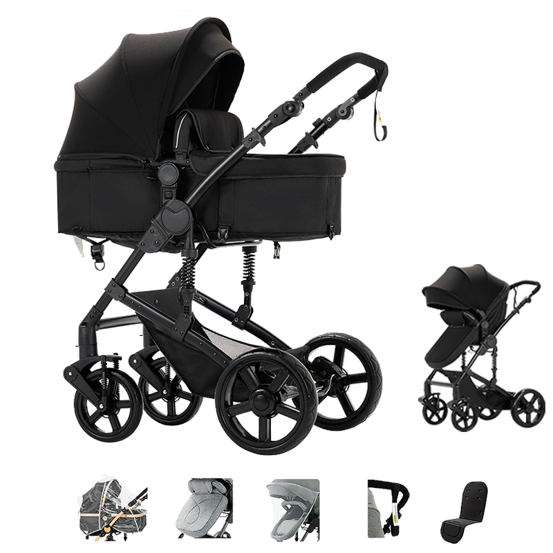 Sianldcone R588 Newborn Stroller - Black 3-in-1