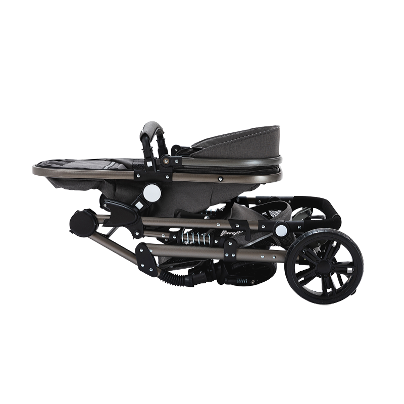 Sianldcone Foldable R739 Stroller, grey, side view