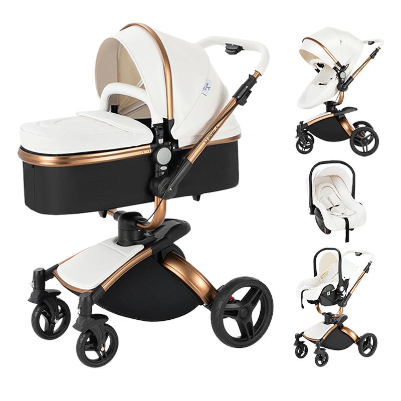 Sianldcone R906 Luxury Stroller with Car Seat, 360° Rotation