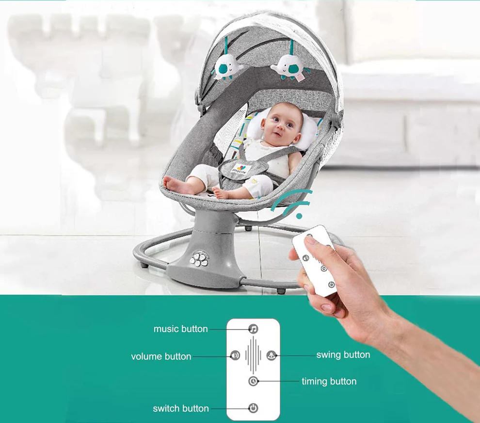 Sianldcone HR Electric Baby Bouncer with Remote Control Functions