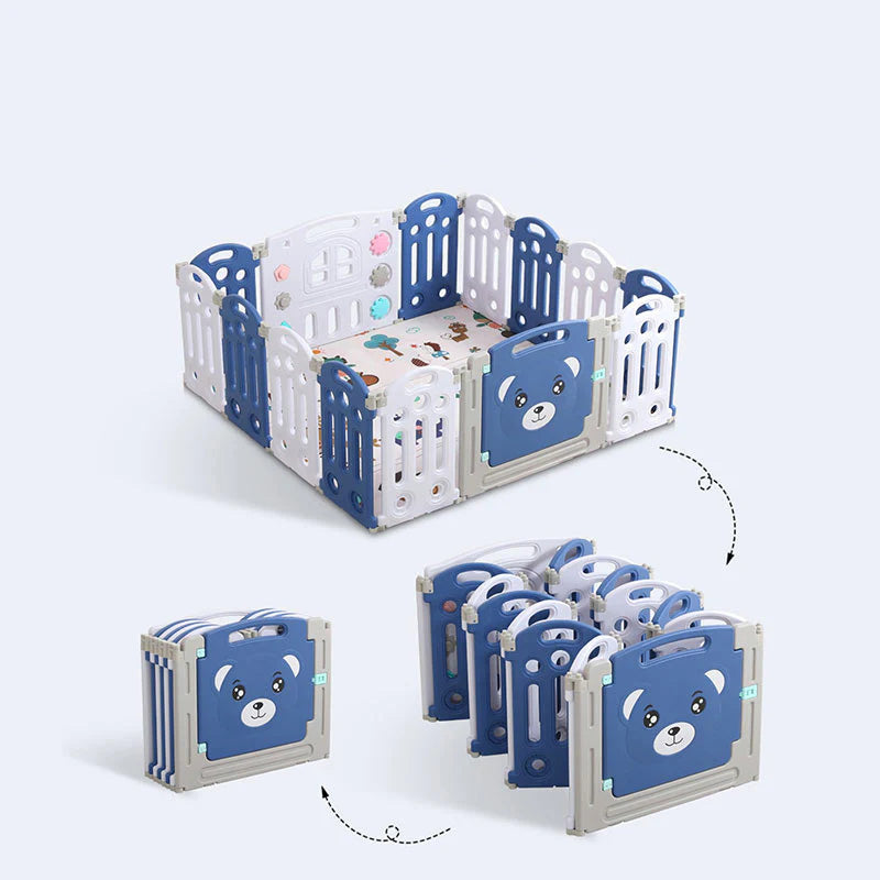 Sianldcone WLC Baby Playpen Set, shows the foldable feature.