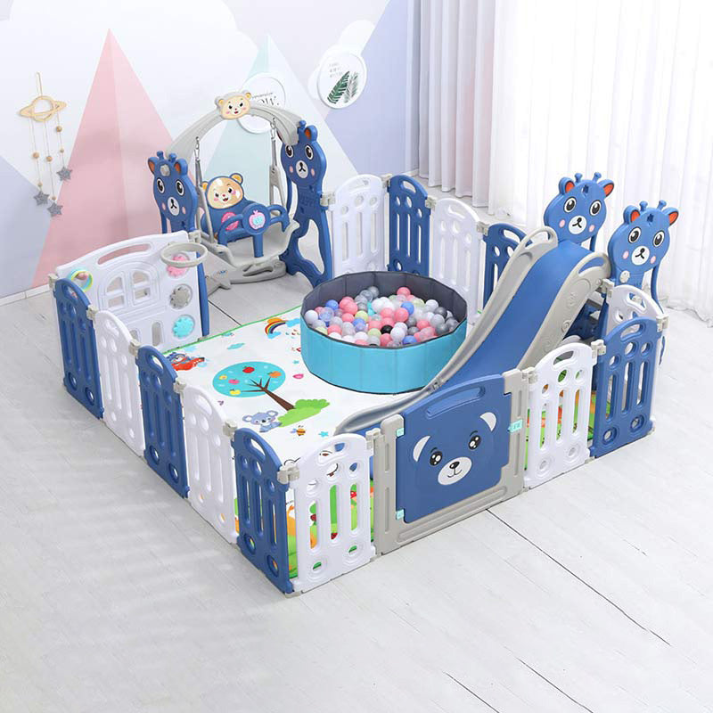 Sianldcone WLC Baby Playpen Set with Slide and Swing