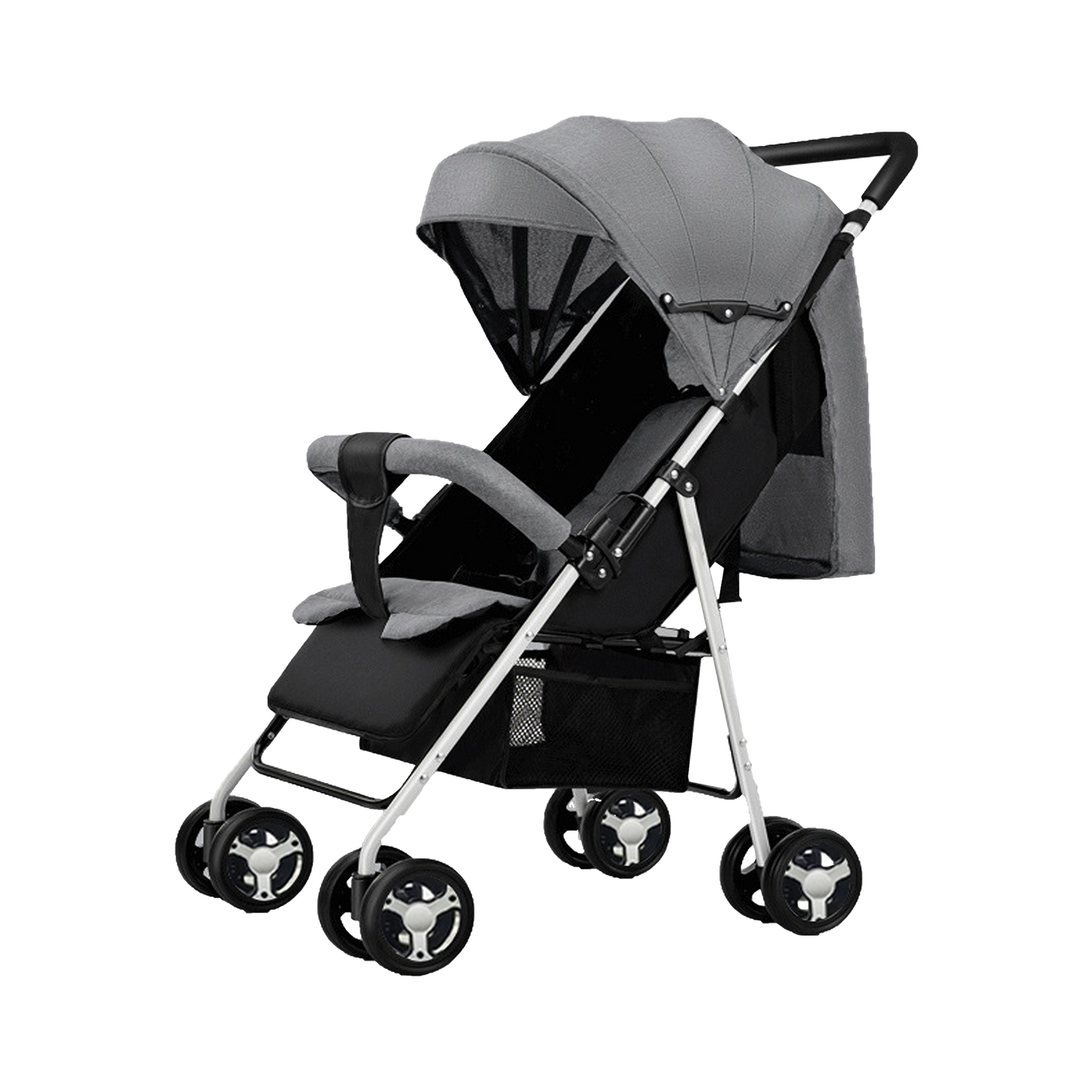 Sianldcone B013 Lightweight Stroller - Grey Canopy and Black Seat
