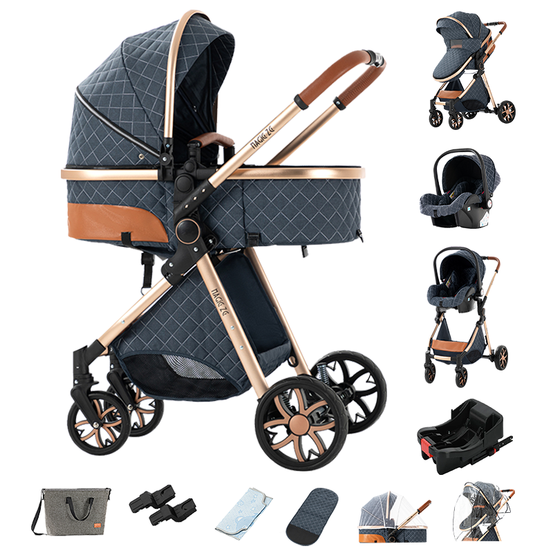 Sianldcone Travel System Stroller - Stroller And Car Seat With Base Combo Blue