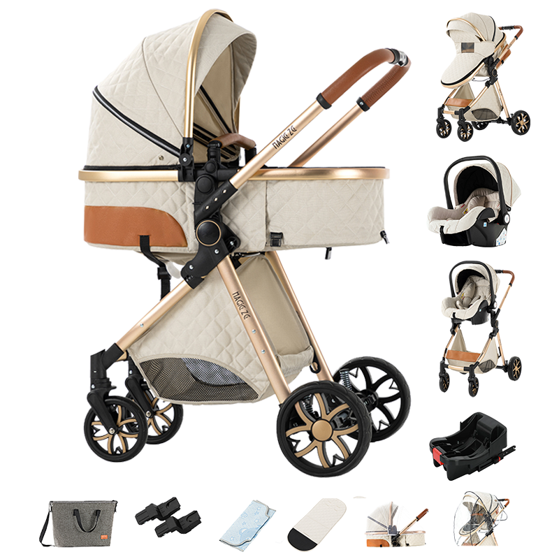 Sianldcone Travel System Stroller - Stroller And Car Seat With Base Combo White