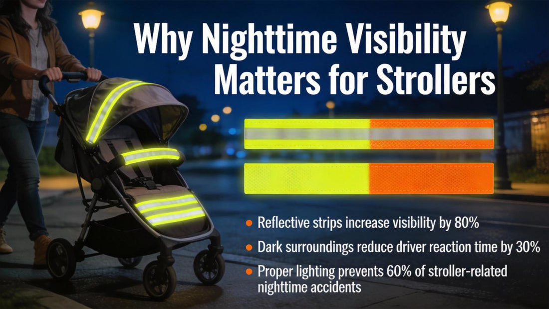 Stroller Visibility at Night Reflective Strips and Safety Lights