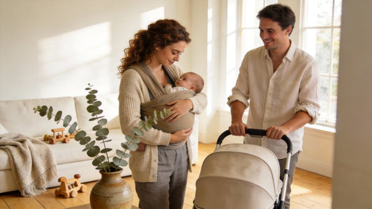 Using a Carrier and Single Stroller Combo for Two Kids