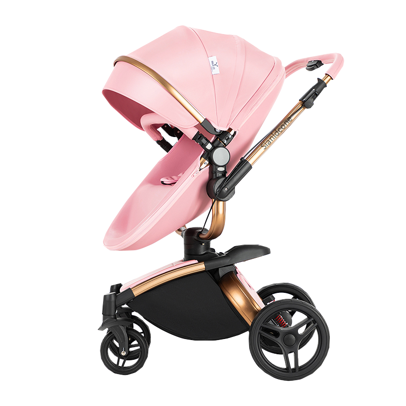 Sianldcone 2 in 1 Luxurious Leather Baby Stroller