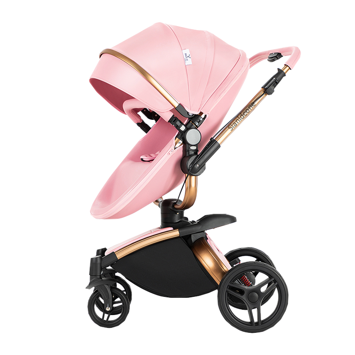 Sianldcone 2 in 1 Luxurious Leather Baby Stroller