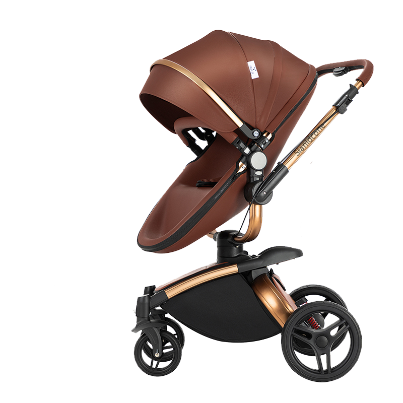 Sianldcone 2 in 1 Luxurious Leather Baby Stroller