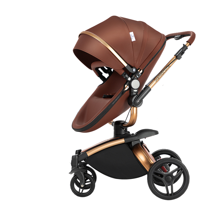 Sianldcone 2 in 1 Luxurious Leather Baby Stroller