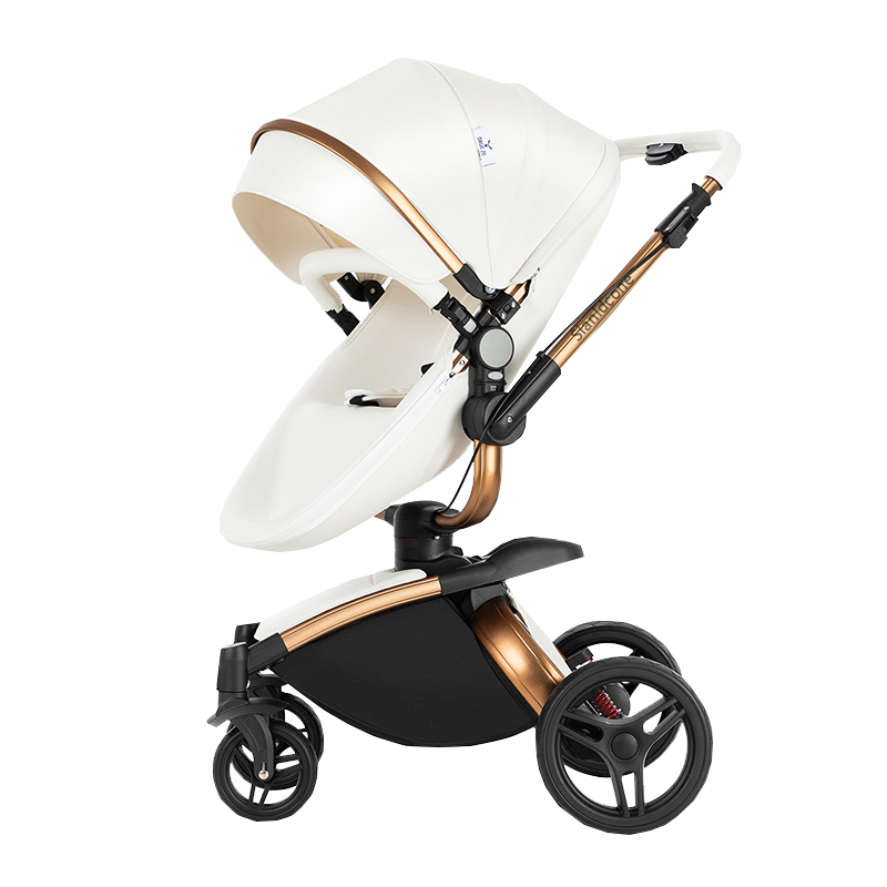 Sianldcone 2 in 1 Luxurious Leather Baby Stroller