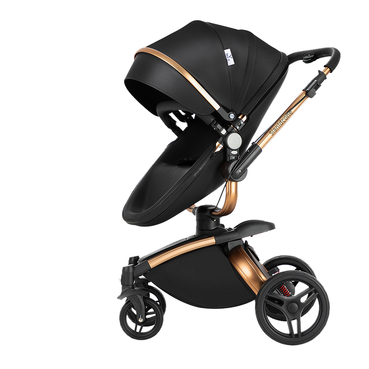 Sianldcone 2 in 1 Luxurious Leather Baby Stroller