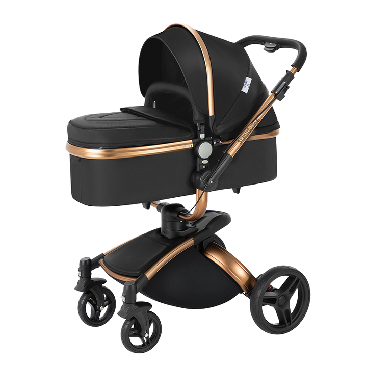 Sianldcone 2 in 1 Luxurious Leather Baby Stroller