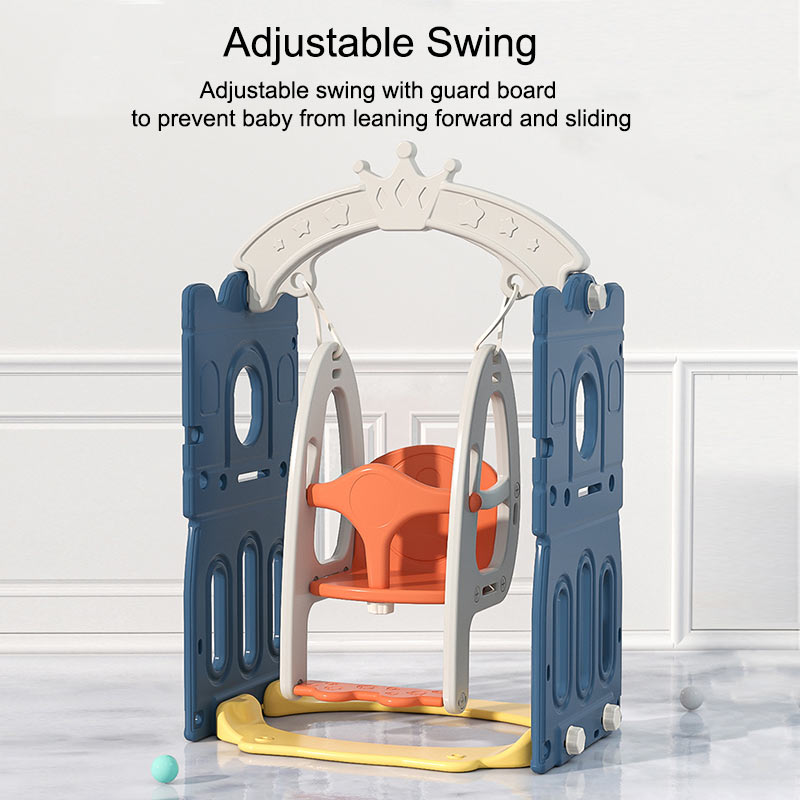 Sianldcone Versatile Baby Slide Swing Set - Adjustable Swing with Guard Board