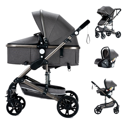 black car seat and stroller set R739 Newborn Stroller And Car Seat