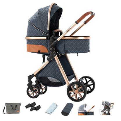 Sianldcone R9 Newborn Stroller with accessories Blue