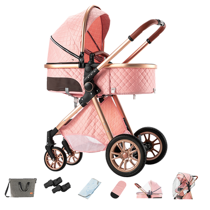 Sianldcone R9 Newborn Stroller and Accessories Pink
