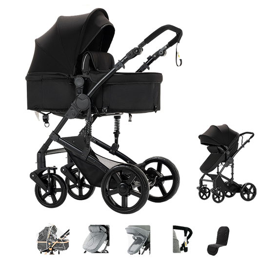 Sianldcone R588 Newborn Stroller - Black 3-in-1