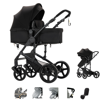 Sianldcone R588 Newborn Stroller - Black 3-in-1