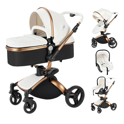Sianldcone R906 Luxury Stroller with Car Seat, 360° Rotation