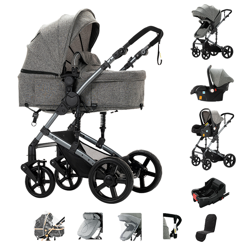 Sianldcone R588 3-in-1 Stroller and Car Seat Combo - Multiple perspectives