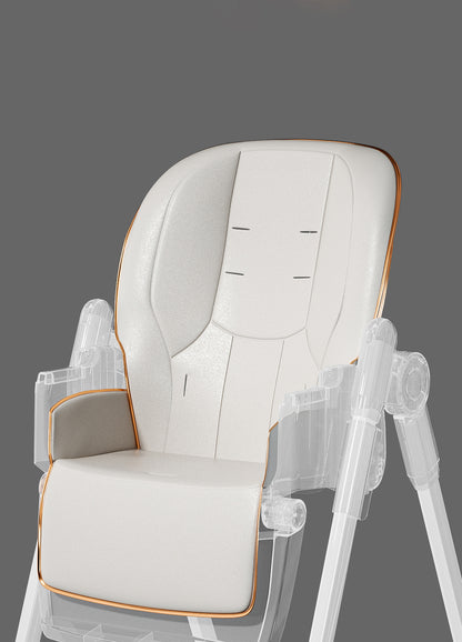 Sianldcone Baby high chair with white leather seat and gold trim