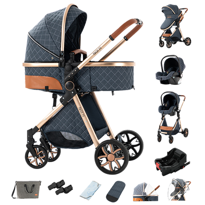 Sianldcone Travel System Stroller - Stroller And Car Seat With Base Combo Blue